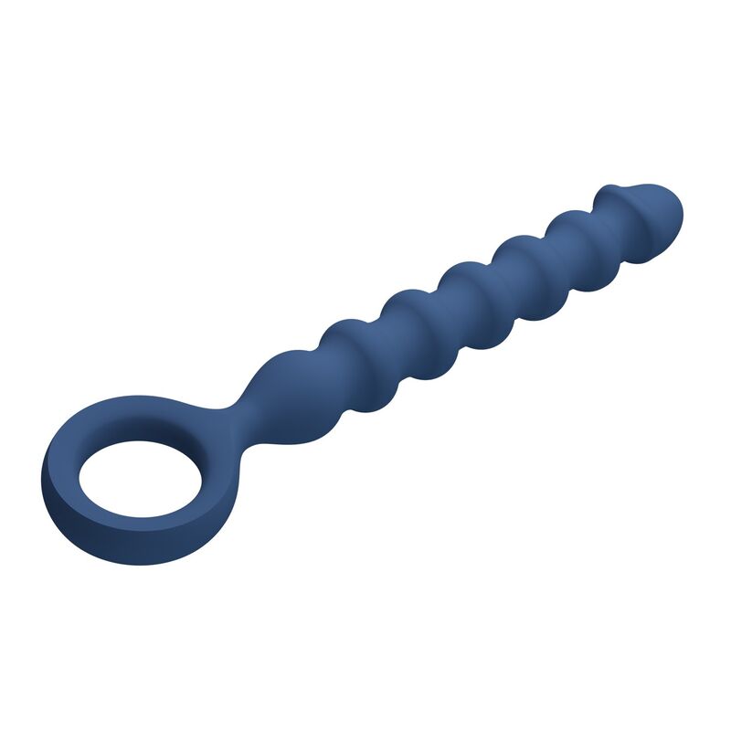 MR PLAY – PERLES ANALES EN SILICONE BLEU ET PLUG ANAL -Ø- 3,4 CM – 28,5 CM