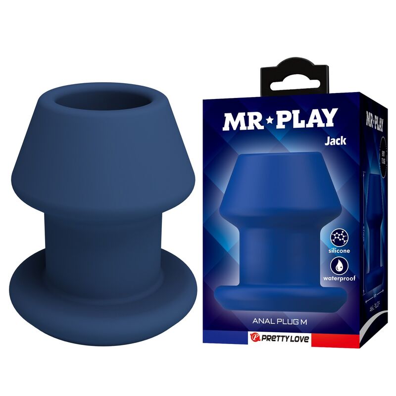 MR PLAY Jack – Hohler Silikon-Analplug, blau