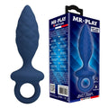 MR PLAY Textured – strukturierter Analplug mit Rückholring, Blau