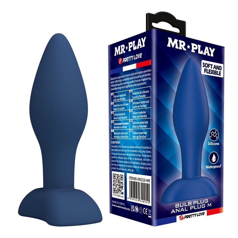 MR PLAY – TAPERED SILICONE ANAL PLUG BLUE