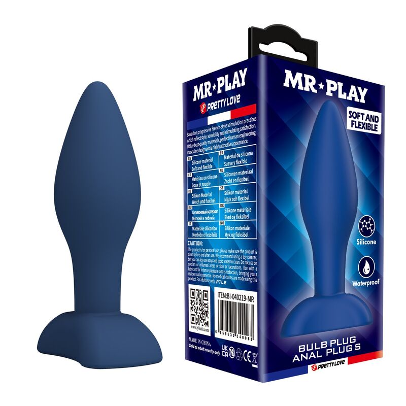 MR PLAY – TAPERED SILICONE ANAL PLUG BLUE