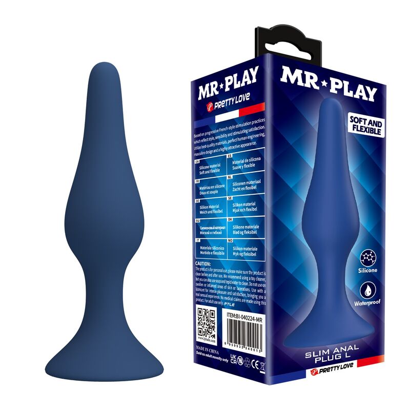 MR PLAY – PLUG ANALE SLIM IN SILICONE BLU