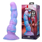 Power Monsters Alien – Fantasy-Dildo, 20,5 cm, Blau/Violett