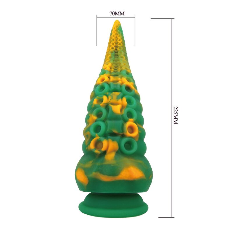 Power Monsters Abyssal Colossus – Fantasy-Dildo, 22,5 cm, Grün/Gelb