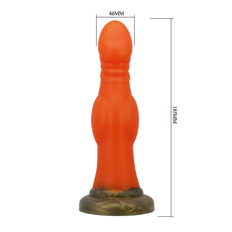Power Monsters Blazeheart Charger – Fantasy-Dildo, 18,5 cm, Orange