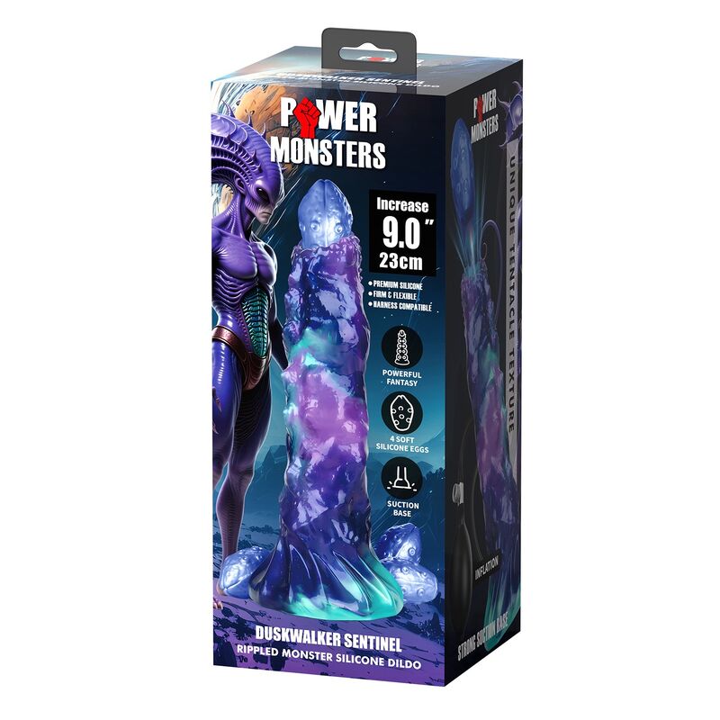 POWER MONSTERS – DUSKWALKER SENTINEL TRICOLOR DILDO GONFIABILE IN SILICONE FANTASY 23 CM Ø 5 CM