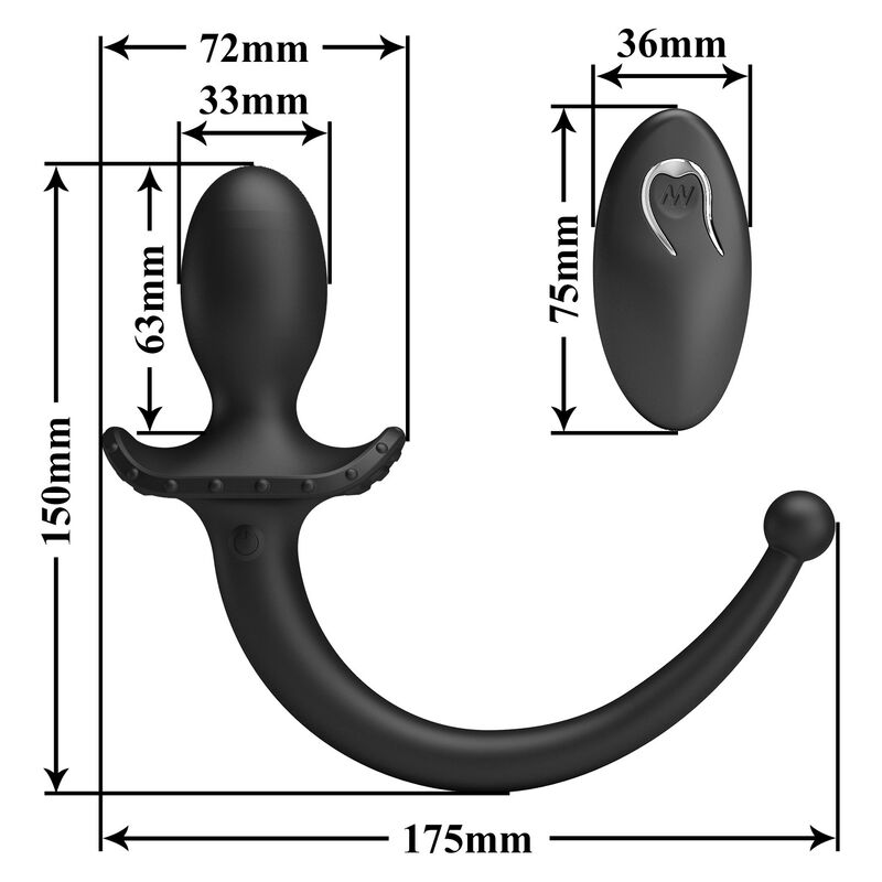 Mr Play – Anal- und Perineum-Vibrator mit Fernbedienung, Schwarz