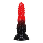 Power Monsters Feuerdrache – Fantasy-Dildo mit Saugnapf, 24,5 cm, Rot/Schwarz