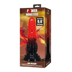 Power Monsters Feuerdrache – Fantasy-Dildo mit Saugnapf, 24,5 cm, Rot/Schwarz