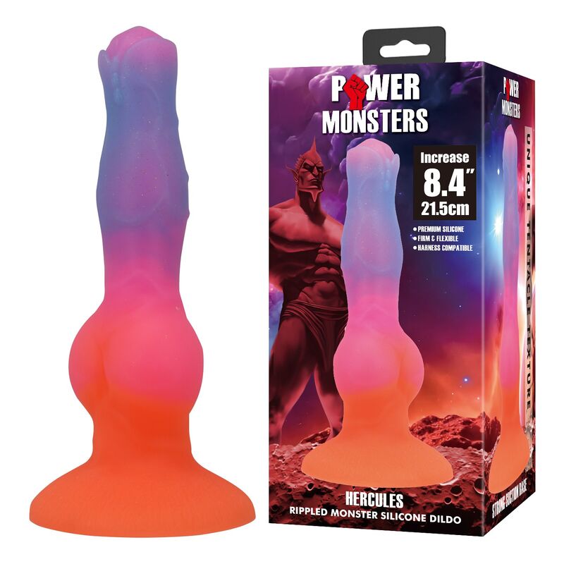 Power Monsters Hercules – Fantasy-Dildo, 21,5 cm, Farbverlauf
