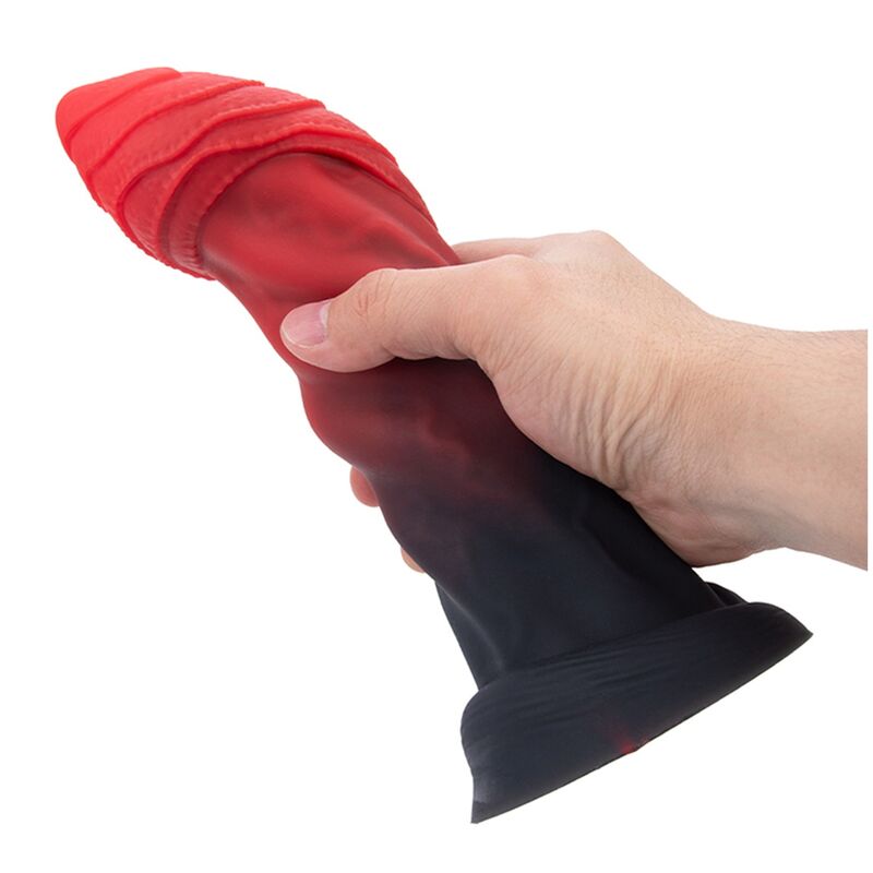 Power Monsters Infernal Goliath – Fantasy-Dildo, 25 cm, Rot/Schwarz