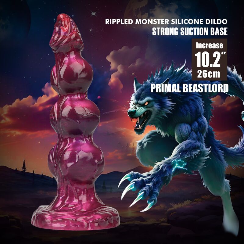 POWER MONSTERS – PRIMAL BEASTLORD GODEMICHET EN SILICONE TRANSLUCIDE ROSE FANTASTIQUE 26 CM Ø 5 CM