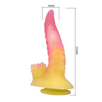 POWER MONSTERS – RIPPLIED MONSTER FANTASY DILDO WITH SUCTION CUP 22.5 CM Ø 5.5 CM PINK & YELLOW