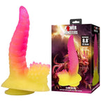 POWER MONSTERS – RIPPLIED MONSTER FANTASY DILDO WITH SUCTION CUP 22.5 CM Ø 5.5 CM PINK & YELLOW