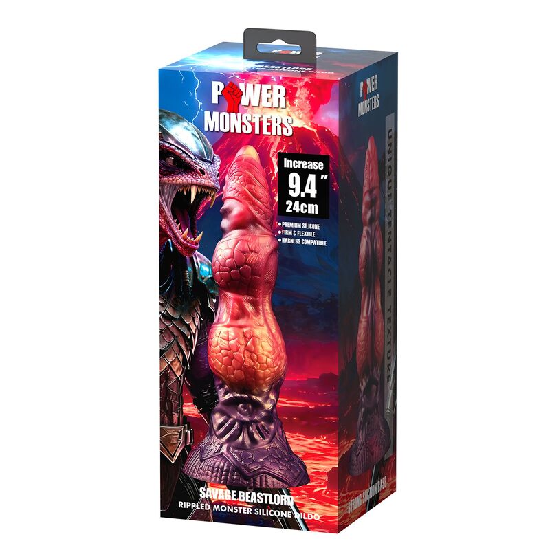 POWER MONSTERS – SAVAGE BEASTLORD TRICOLOR FANTASY DILDO IN SILICONE 24 CM Ø 5 CM