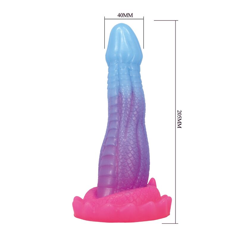 POWER MONSTERS – DILDO VOID PYTHON FANTASY CON VENTOSA 20,5 CM Ø 5,2 CM BLU, VIOLA E ROSA
