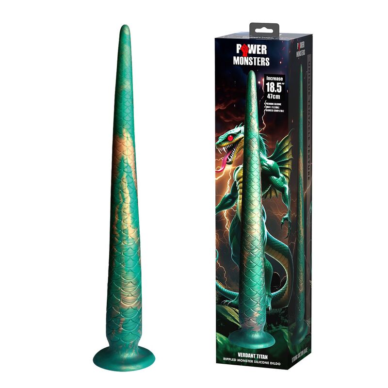 POWER MONSTERS – WILDWYRM TAIL BICOLOR FANTASY GODEMICHET EN SILICONE 47 CM Ø 4 CM