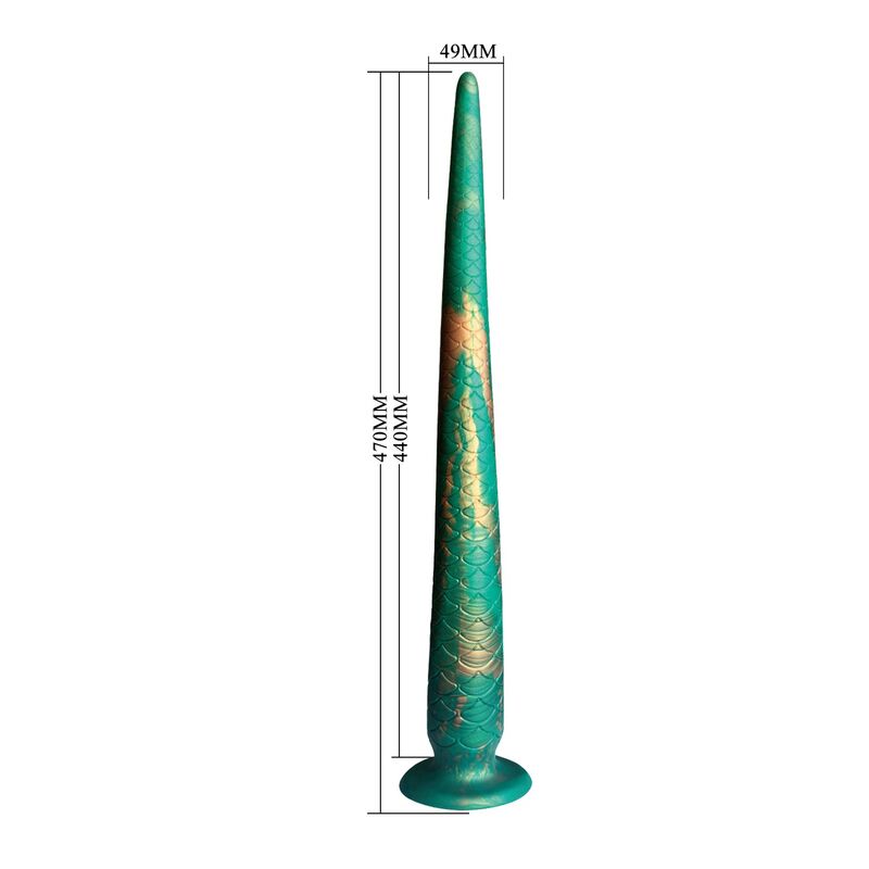 POWER MONSTERS – WILDWYRM TAIL BICOLOR FANTASY GODEMICHET EN SILICONE 47 CM Ø 4 CM