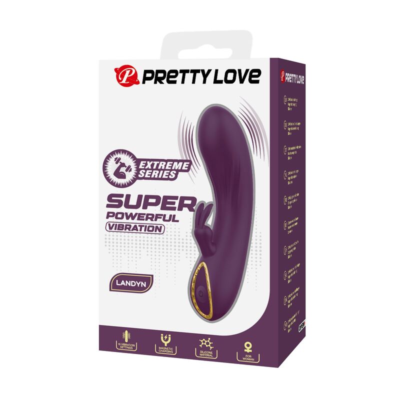 PRETTY LOVE – LANDYN VIBRATEUR LAPIN RECHARGEABLE 10 FONCTIONS VIOLET