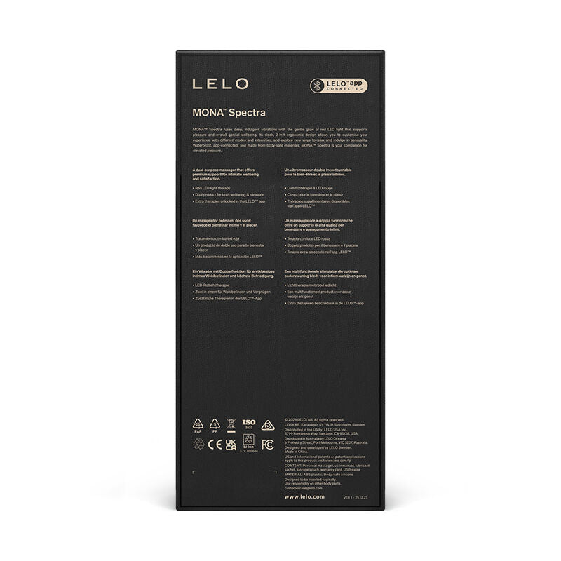 LELO – MONA SPECTRA MASSAGGIATORE INTIMO A LUCE ROSSA RICARICABILE E CONTROLLABILE TRAMITE APP