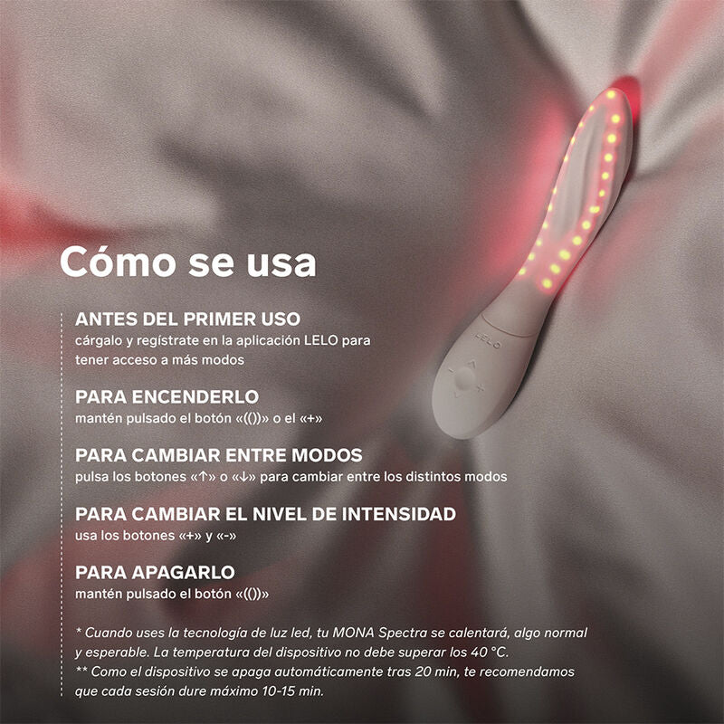 LELO – MONA SPECTRA MASSAGGIATORE INTIMO A LUCE ROSSA RICARICABILE E CONTROLLABILE TRAMITE APP