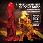 POWER MONSTERS – GODEMICHÉ MINOTAURE FANTASY AVEC VENTOUSE 21 CM Ø 5 CM ROUGE ET NOIR
