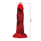 POWER MONSTERS – GODEMICHÉ MINOTAURE FANTASY AVEC VENTOUSE 21 CM Ø 5 CM ROUGE ET NOIR