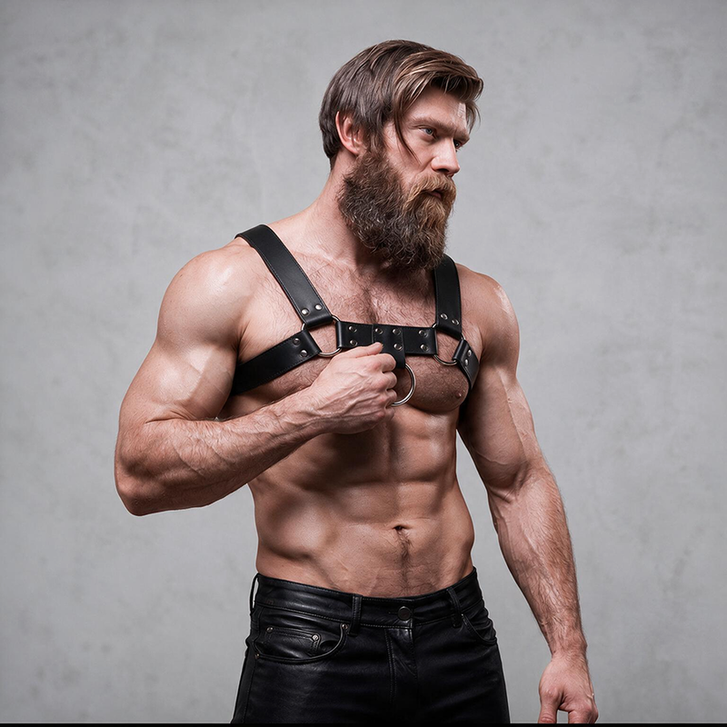 FETISH SUBMISSIVE ATTITUDE – HARNAIS DE POITRINE EN ÉCO-CUIR POUR HOMMES