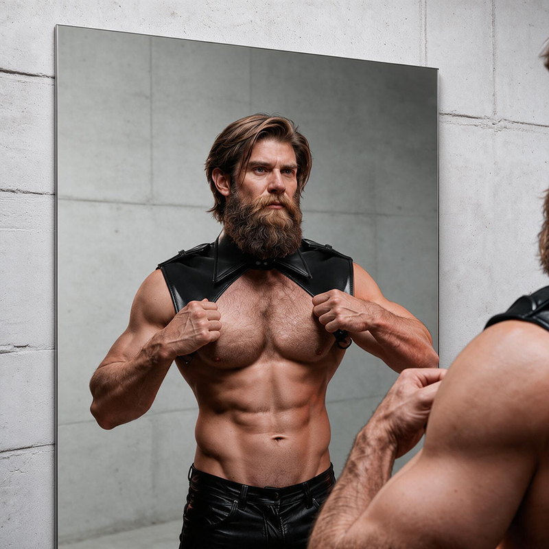 FETISH SUBMISSIVE ATTITUDE – Verstellbarer Halsharness aus Ökoleder