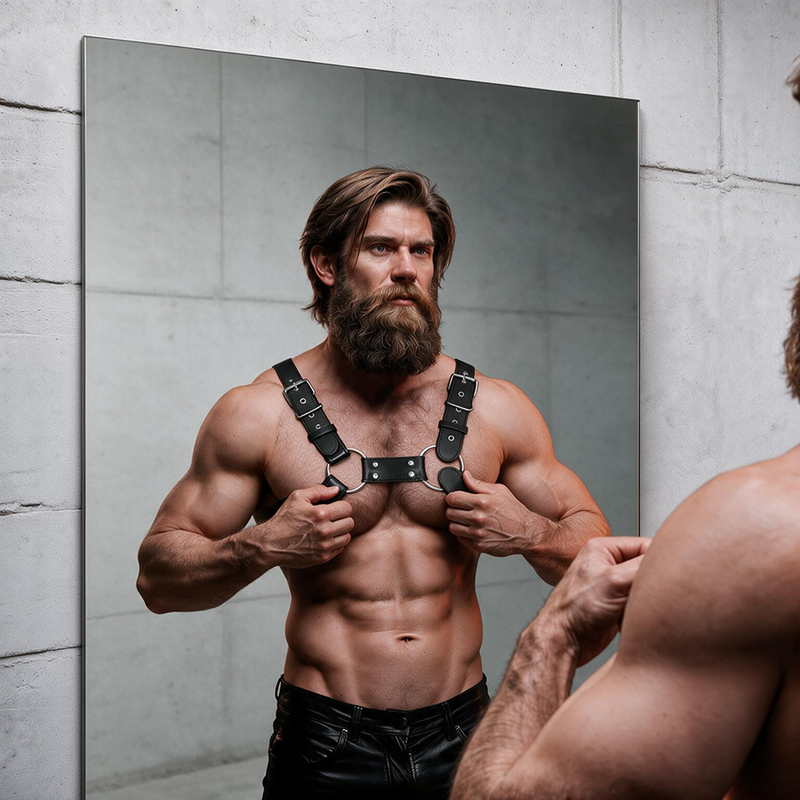 FETISH SUBMISSIVE ATTITUDE – HARNAIS DE POITRINE RÉGLABLE EN CUIR ÉCOLOGIQUE POUR HOMMES BULLDOG