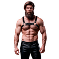 FETISH SUBMISSIVE ATTITUDE – HARNAIS DE POITRINE BULLDOG EN CUIR ÉCOLOGIQUE POUR HOMMES TAILLE M/L