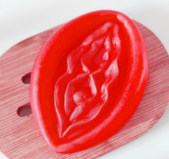 DIABLO PICANTE – 2 SAPONI PROFUMATI A FORMA DI VAGINA ROSSI