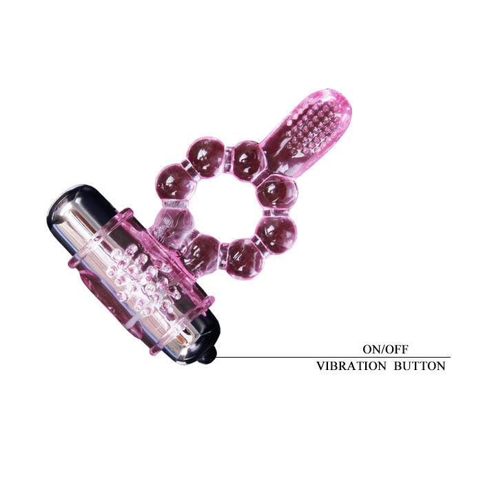 BAILE – Anello in silicone 10 ritmi di lingua con vibrazione rosa