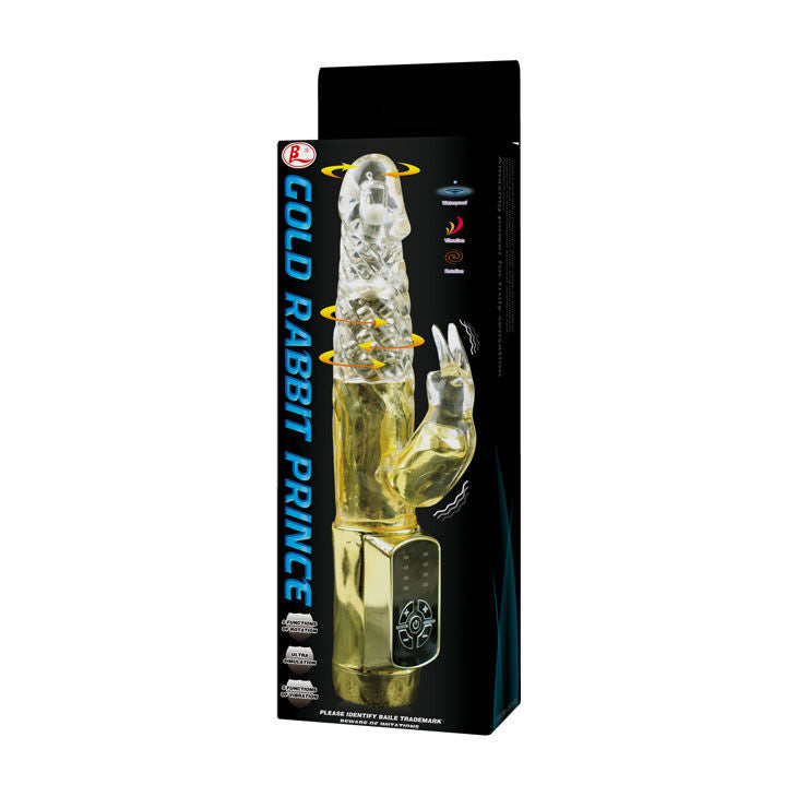 BAILE Rabbit Gold Prince – Rotations-Vibrator mit LED-Licht