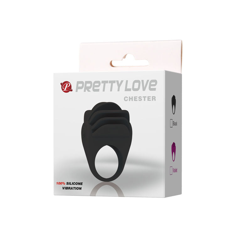 PRETTY LOVE Chester – Anello vibratore nero