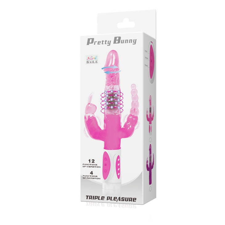 BAILE Pretty Bunny – Triplo vibratore rotatore
