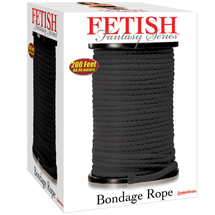 FETISH FANTASY SERIES – Bondageseil Schwarz, 60,96 m