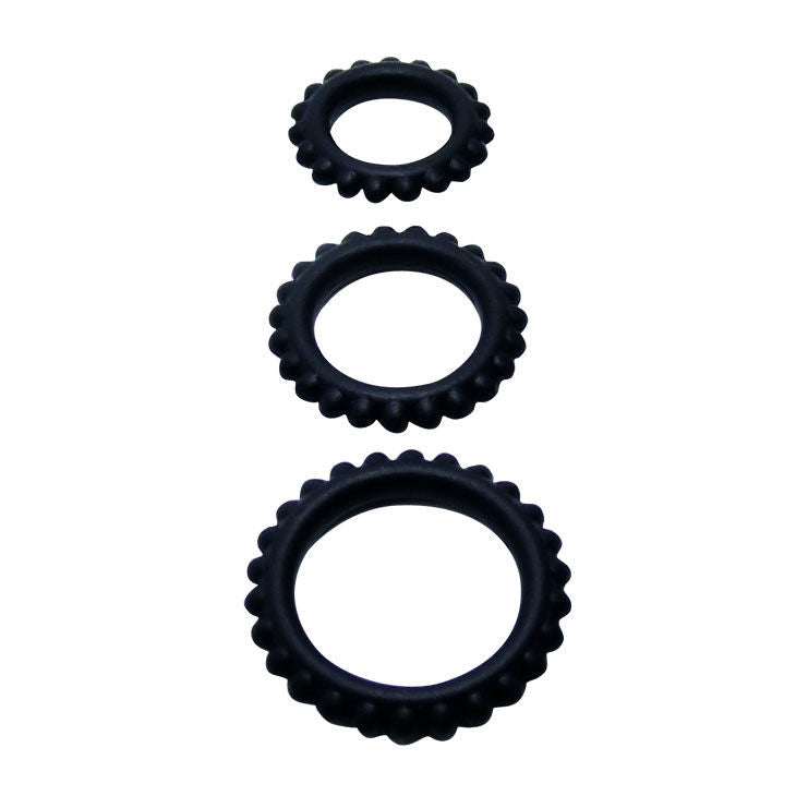 BAILE Titan – 3er-Set Cockringe in Schwarz, 2.8/2.4/1.9 cm