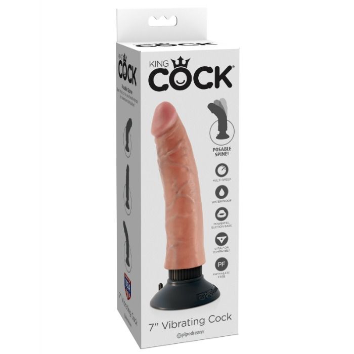 KING COCK – Vibrationsdildo, Natur