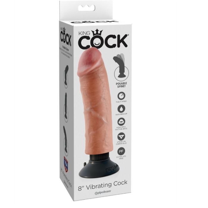 KING COCK – Vibrationsdildo, Natur