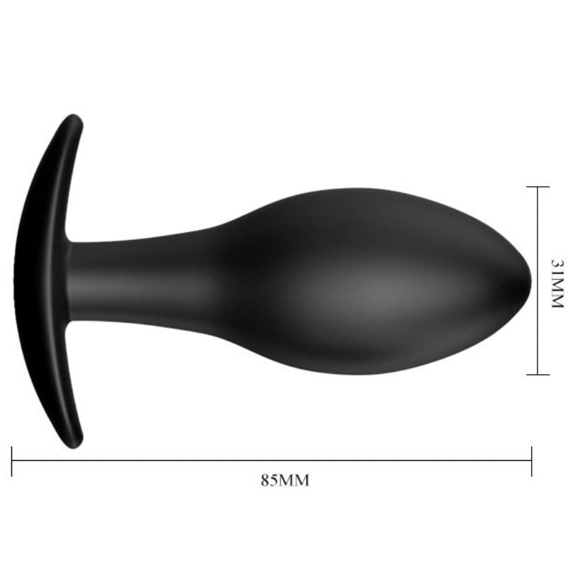 PRETTY LOVE – Plug anale ancorante in silicone 8.5 cm nero