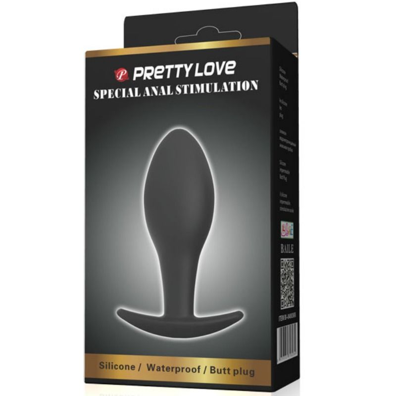 PRETTY LOVE – Plug anale ancorante in silicone 8.5 cm nero