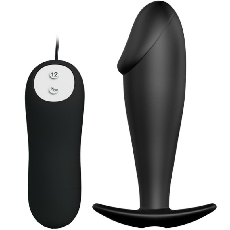 PRETTY LOVE – Analplug in Penisform mit 12 Vibrationsmodi, schwarz