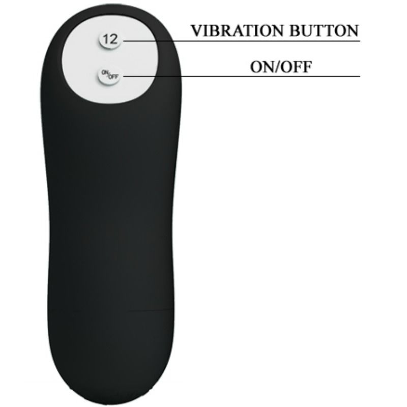 PRETTY LOVE – Analplug in Penisform mit 12 Vibrationsmodi, schwarz