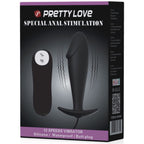 PRETTY LOVE – Analplug in Penisform mit 12 Vibrationsmodi, schwarz