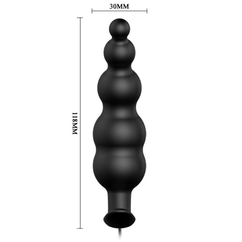 PRETTY LOVE – Plug anale in silicone extra stimolazione e 12 modalit di vibrazione nero