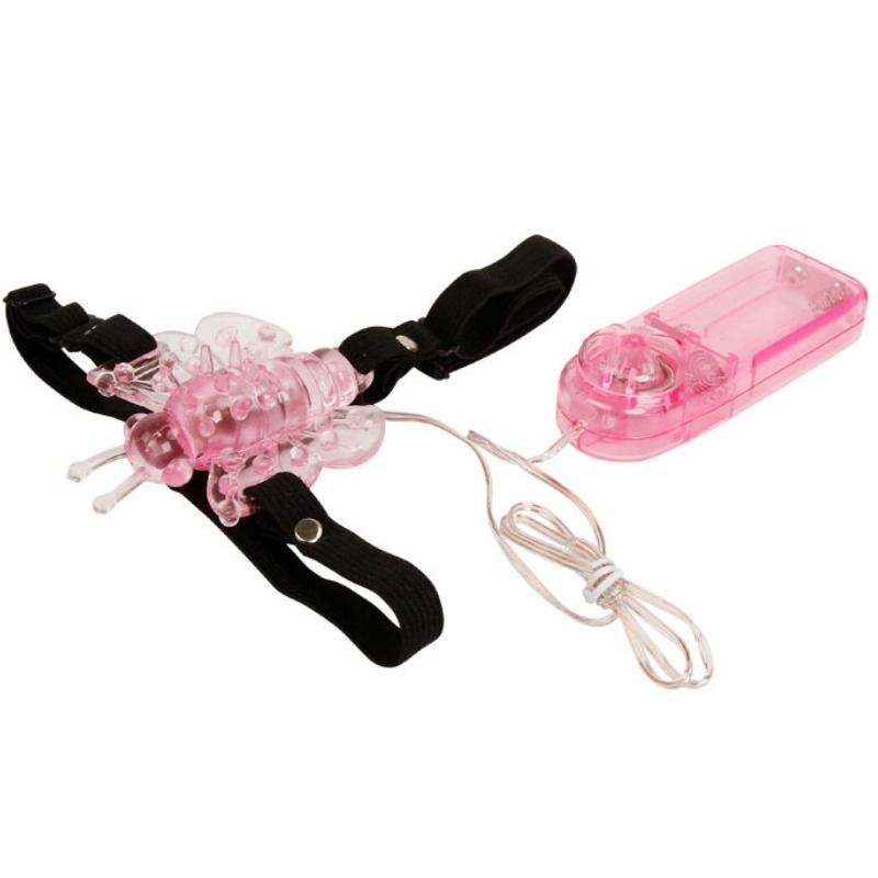 BAILE – Strap-on mit vibrierendem Schmetterling, pink