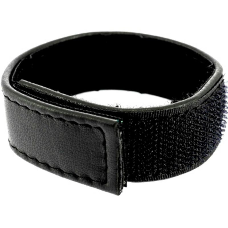 LEATHER BODY – Adjustable leather strap with velcro for penis black