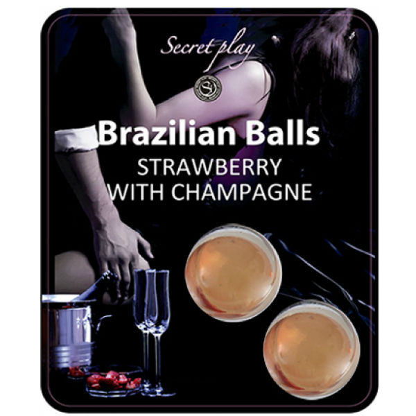 SECRETPLAY – Brasilianische Massagekugeln Erdbeer & Champagner, 2 Stück