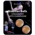 SECRETPLAY – Brasilianische Massagekugeln Erdbeer & Champagner, 2 Stück